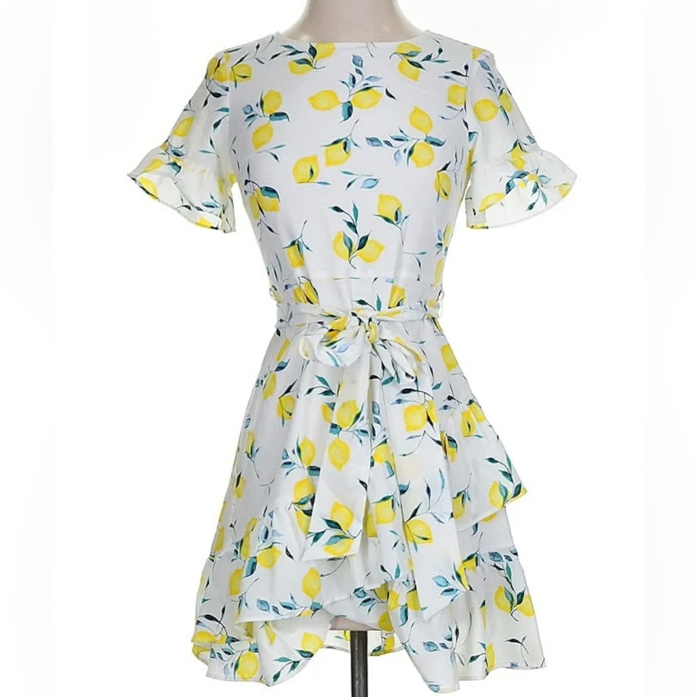 Banana Republic Yellow Lemon Print Mini Dress - Picture 9 of 9